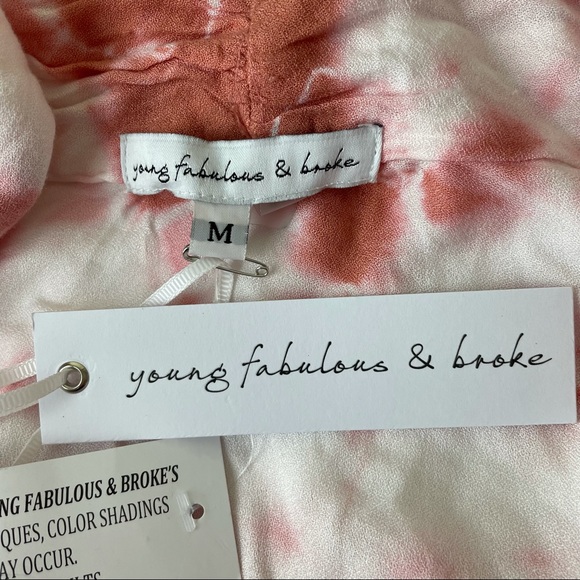 YOUNG FABULOUS & BROKE CARMEN TIE FRONT TOP MEDIUM - Picture 5 of 6